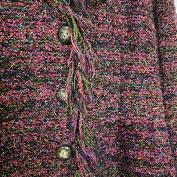 Vintage Multicolor Fringed Women's Sweater - Picture 4 of 10